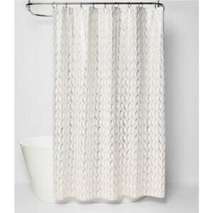 Project 62 Bathroom Shower Curtain Gold and white Abstract Diamond 72" x 72"